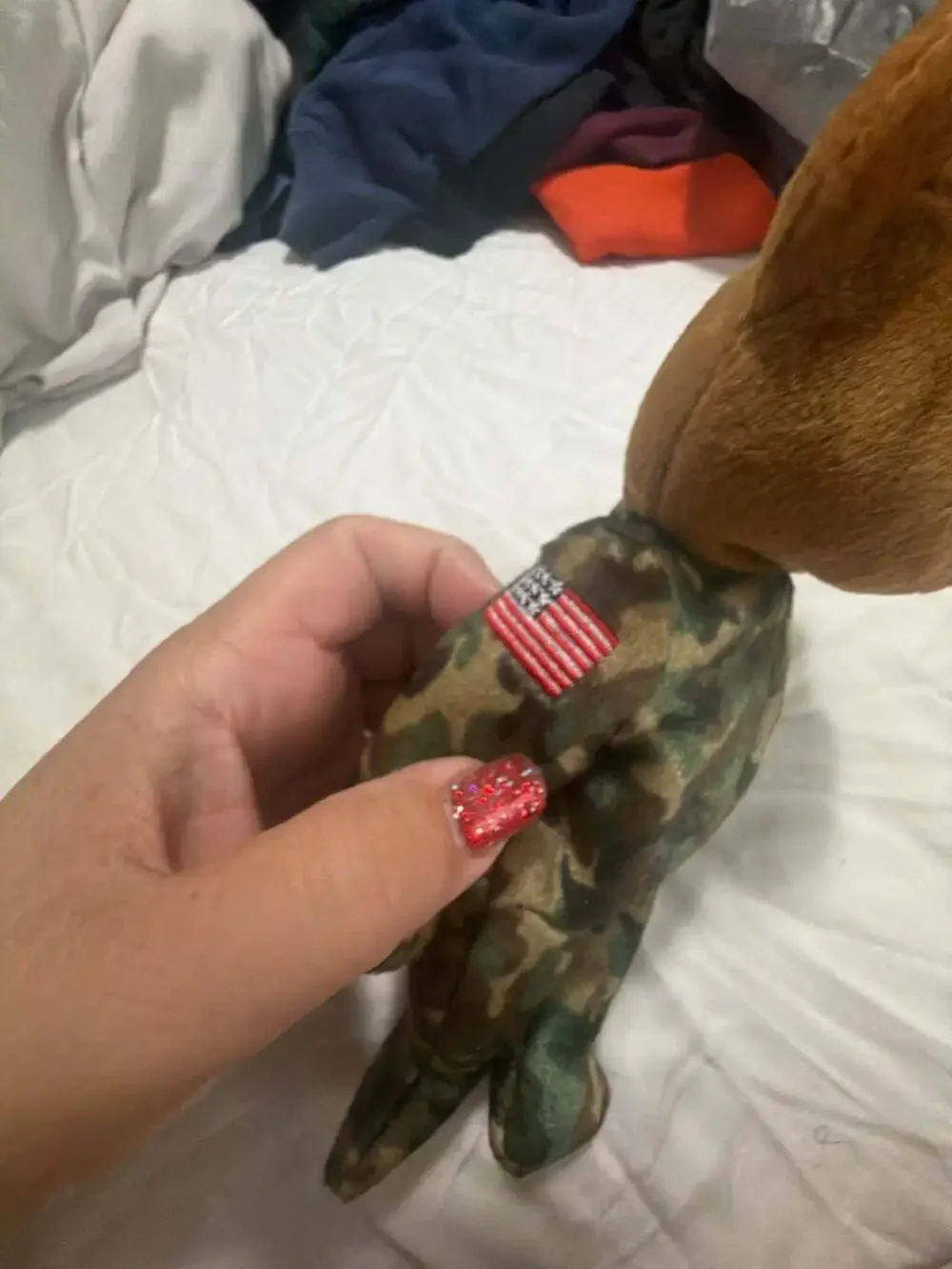 Ty Beanie Baby Hero 2003 Military Bear with Camouflage Outfit